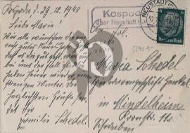 Verso carte postale ancienne utilisé voyagé timbre deutsche reich hinderbourg 6rpf