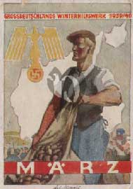 Recto Vignette Mars  Paysan qui séme du blé inscription GrossDeutschland WHW 1939/1940