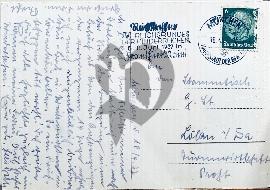 Verso carte postale ancienne tamponné écrite en sutterling tampon Munchen et timbre Hinderbourg 