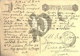 Verso carte postale ancienne poste militaire italienne écrit en Italien 1942
