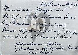 Verso carte postale ancienne éécit en Allemand 1934