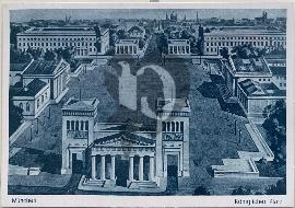 Recto carte postale ancienne vu sur la place koniglicher à Munich 1936