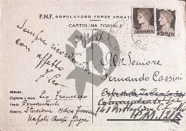 Verso carte postale ancienne poste militaire Italienne 1941